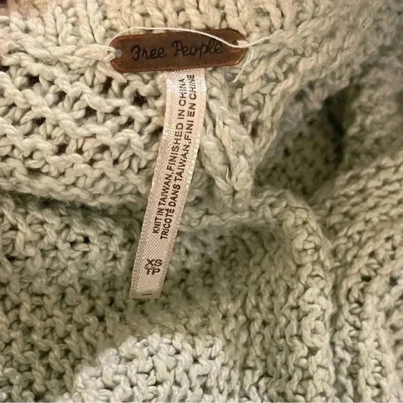 Free People drapey oversized cardigan seafoam green open knit XS - Picture 8 of 12